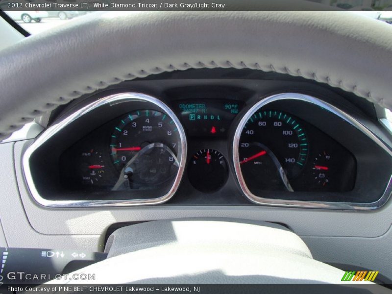 White Diamond Tricoat / Dark Gray/Light Gray 2012 Chevrolet Traverse LT