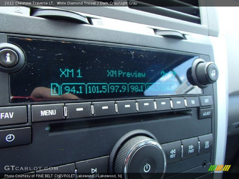 White Diamond Tricoat / Dark Gray/Light Gray 2012 Chevrolet Traverse LT