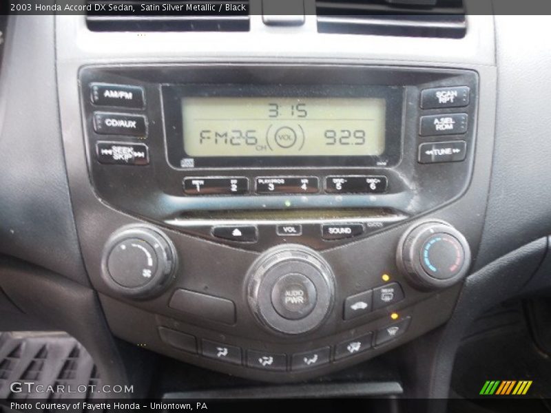 Controls of 2003 Accord DX Sedan