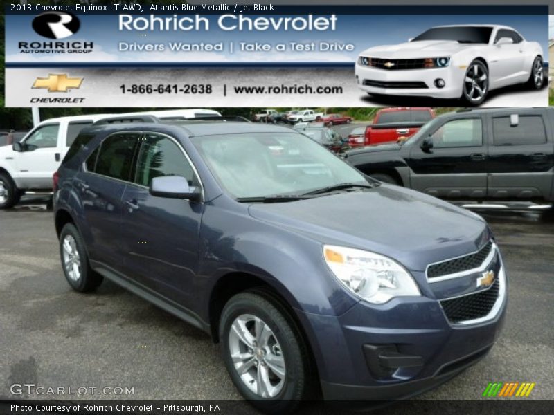 Atlantis Blue Metallic / Jet Black 2013 Chevrolet Equinox LT AWD