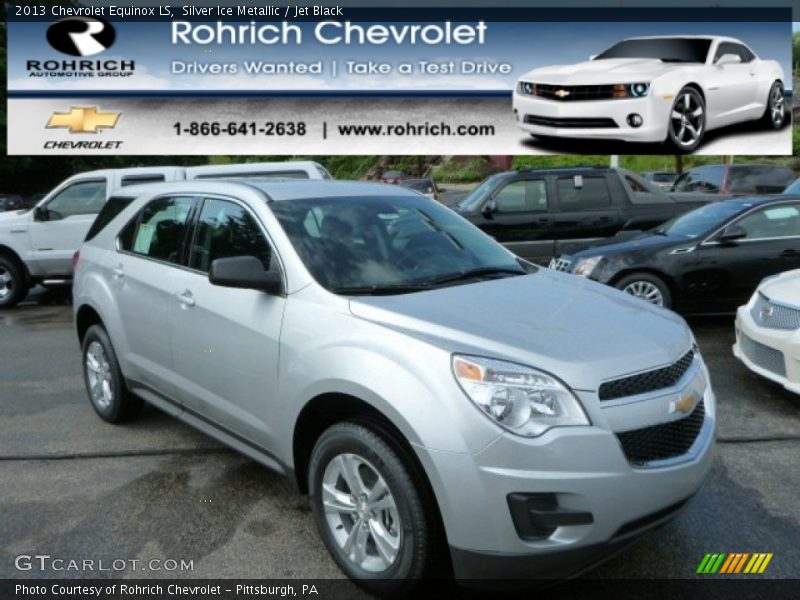 Silver Ice Metallic / Jet Black 2013 Chevrolet Equinox LS