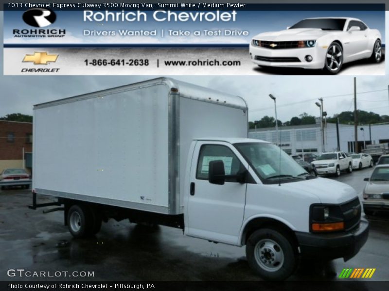 Summit White / Medium Pewter 2013 Chevrolet Express Cutaway 3500 Moving Van