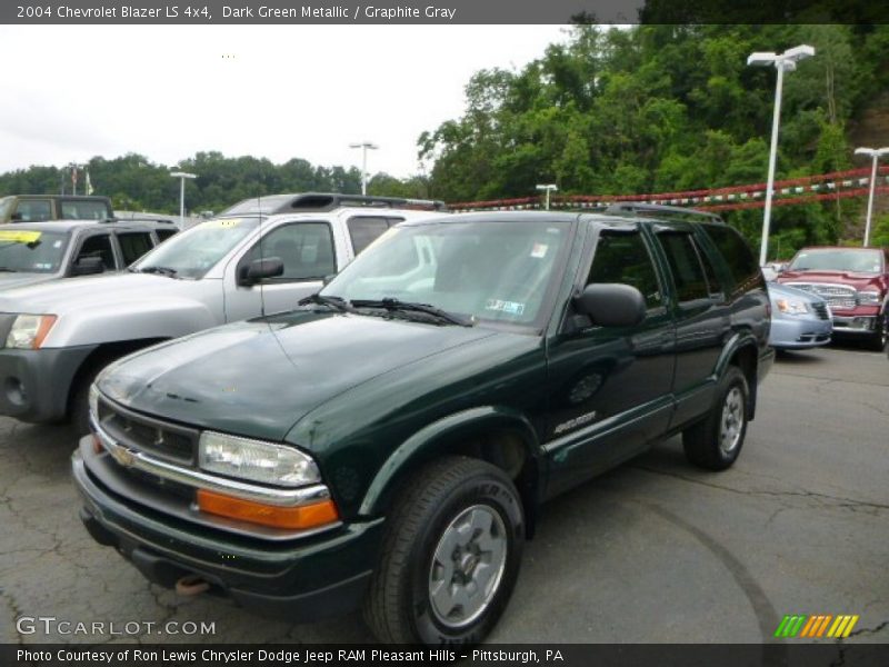 Dark Green Metallic / Graphite Gray 2004 Chevrolet Blazer LS 4x4