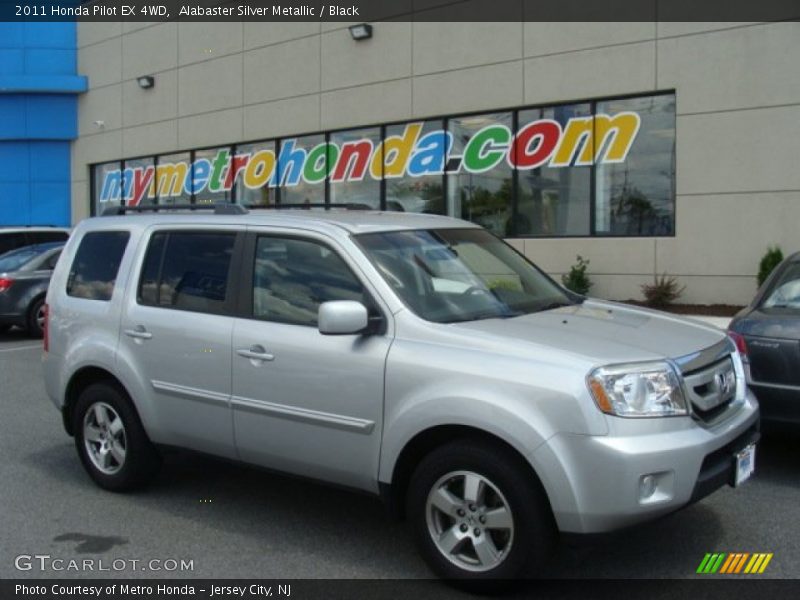 Alabaster Silver Metallic / Black 2011 Honda Pilot EX 4WD