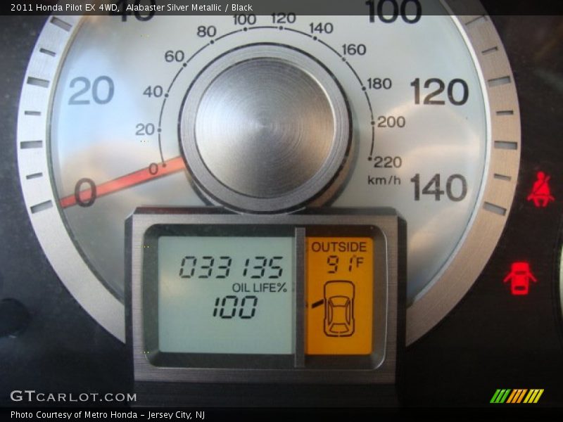 Alabaster Silver Metallic / Black 2011 Honda Pilot EX 4WD
