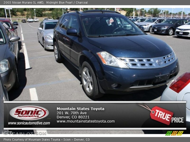 Midnight Blue Pearl / Charcoal 2003 Nissan Murano SL AWD