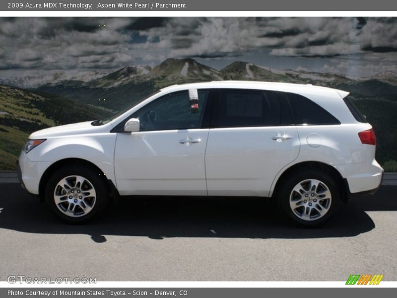 Aspen White Pearl / Parchment 2009 Acura MDX Technology