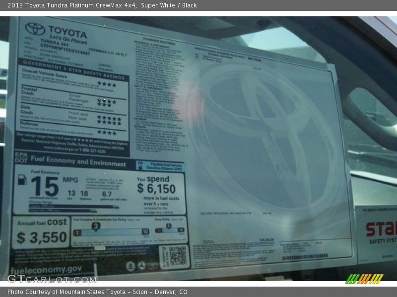 Super White / Black 2013 Toyota Tundra Platinum CrewMax 4x4
