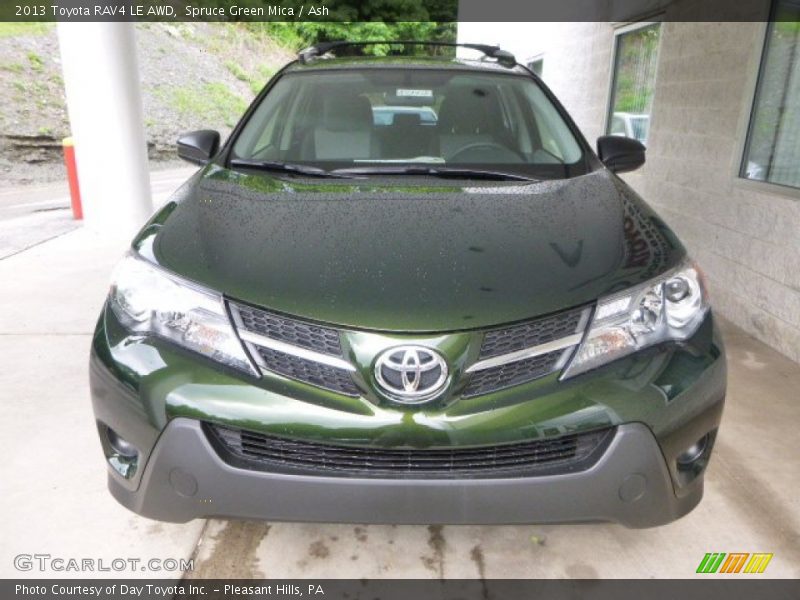 Spruce Green Mica / Ash 2013 Toyota RAV4 LE AWD