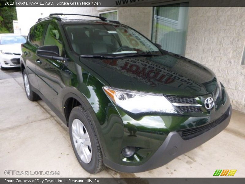 Spruce Green Mica / Ash 2013 Toyota RAV4 LE AWD