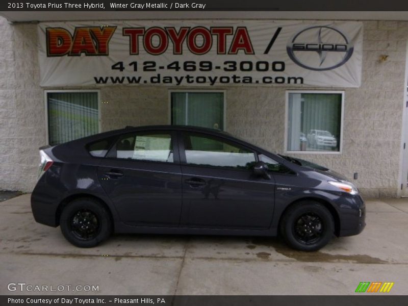 Winter Gray Metallic / Dark Gray 2013 Toyota Prius Three Hybrid