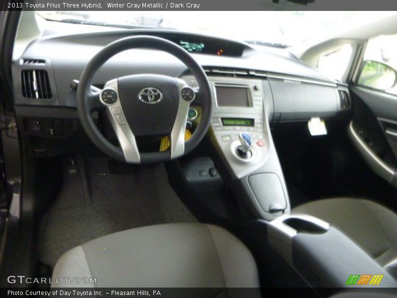 Winter Gray Metallic / Dark Gray 2013 Toyota Prius Three Hybrid