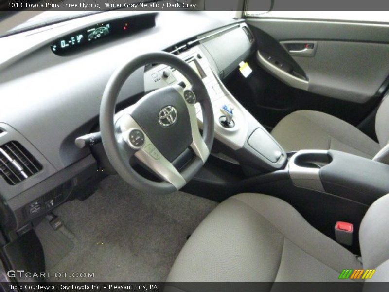 Winter Gray Metallic / Dark Gray 2013 Toyota Prius Three Hybrid
