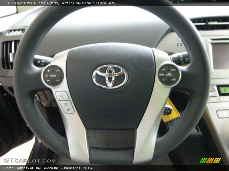 Winter Gray Metallic / Dark Gray 2013 Toyota Prius Three Hybrid