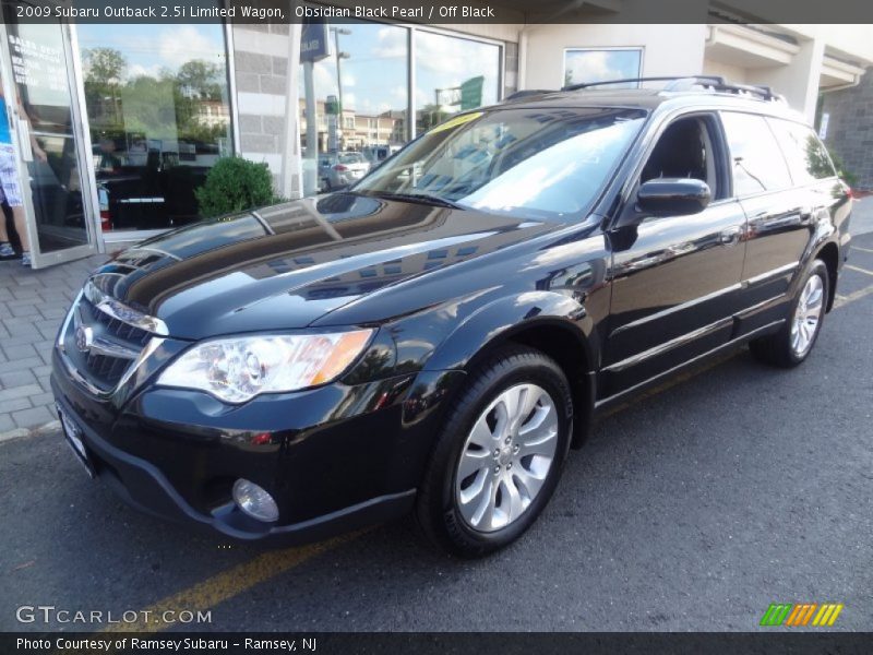 Obsidian Black Pearl / Off Black 2009 Subaru Outback 2.5i Limited Wagon