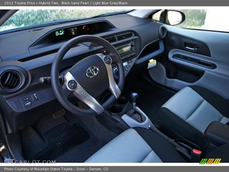 Black Sand Pearl / Light Blue Gray/Black 2013 Toyota Prius c Hybrid Two