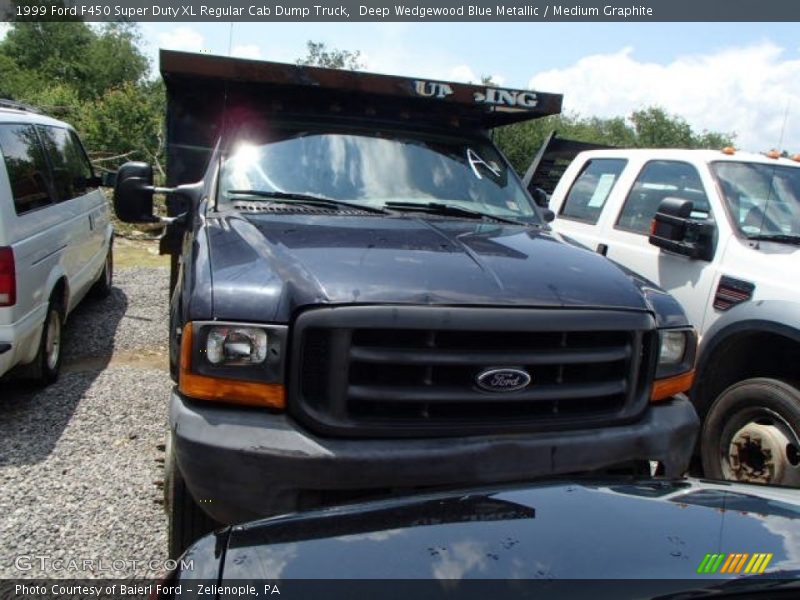 Deep Wedgewood Blue Metallic / Medium Graphite 1999 Ford F450 Super Duty XL Regular Cab Dump Truck