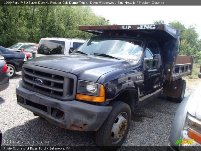 Front 3/4 View of 1999 F450 Super Duty XL Regular Cab Dump Truck