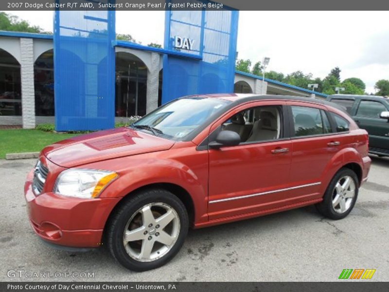 Sunburst Orange Pearl / Pastel Pebble Beige 2007 Dodge Caliber R/T AWD