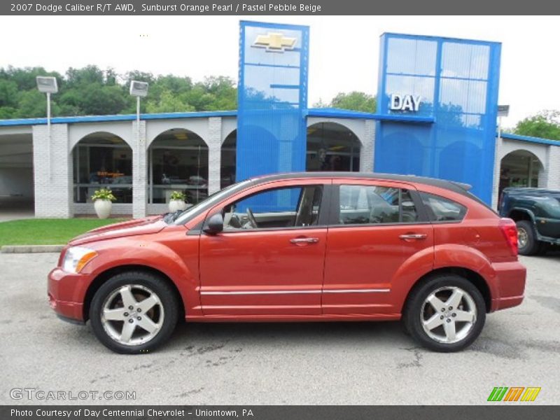 Sunburst Orange Pearl / Pastel Pebble Beige 2007 Dodge Caliber R/T AWD