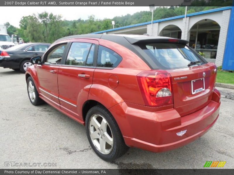 Sunburst Orange Pearl / Pastel Pebble Beige 2007 Dodge Caliber R/T AWD
