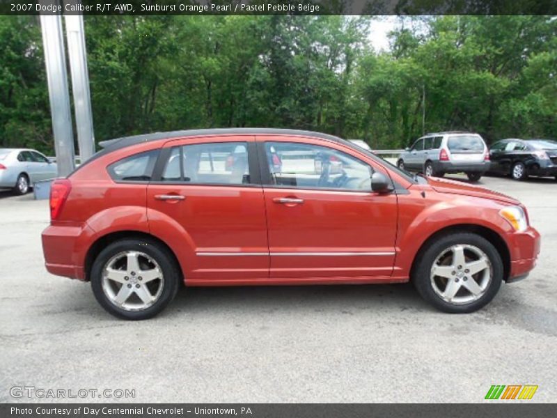 Sunburst Orange Pearl / Pastel Pebble Beige 2007 Dodge Caliber R/T AWD
