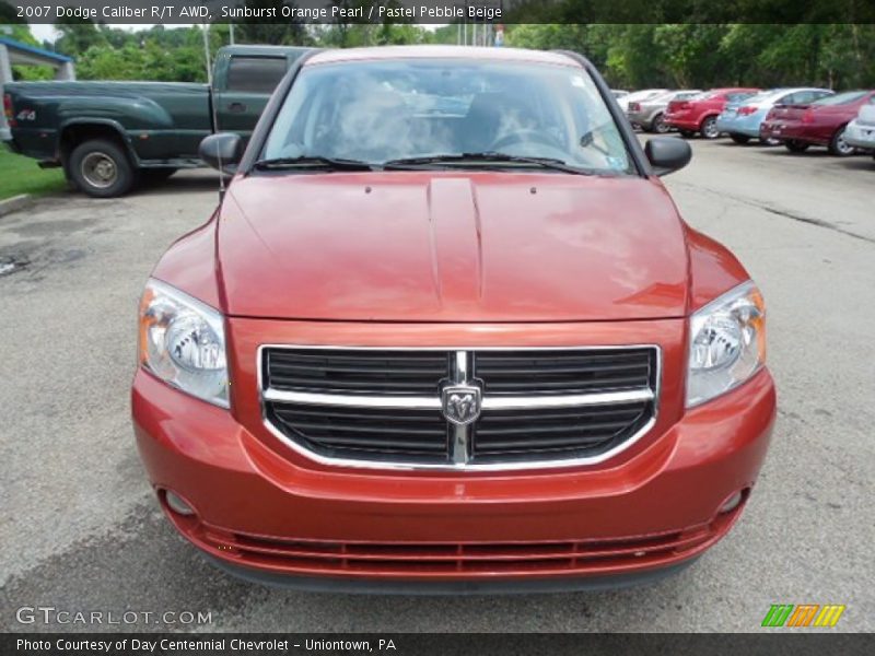 Sunburst Orange Pearl / Pastel Pebble Beige 2007 Dodge Caliber R/T AWD
