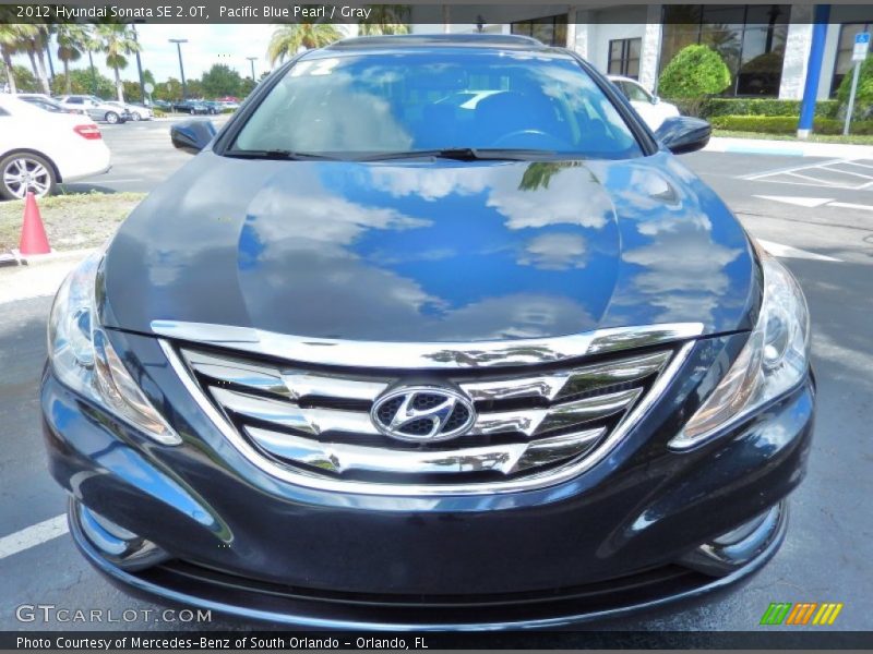 Pacific Blue Pearl / Gray 2012 Hyundai Sonata SE 2.0T