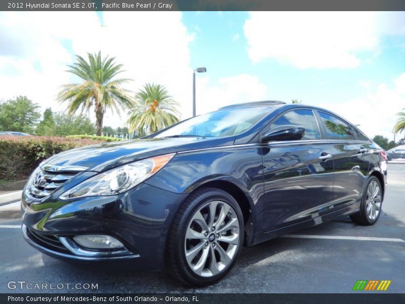 Pacific Blue Pearl / Gray 2012 Hyundai Sonata SE 2.0T