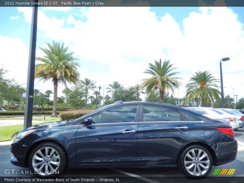 Pacific Blue Pearl / Gray 2012 Hyundai Sonata SE 2.0T