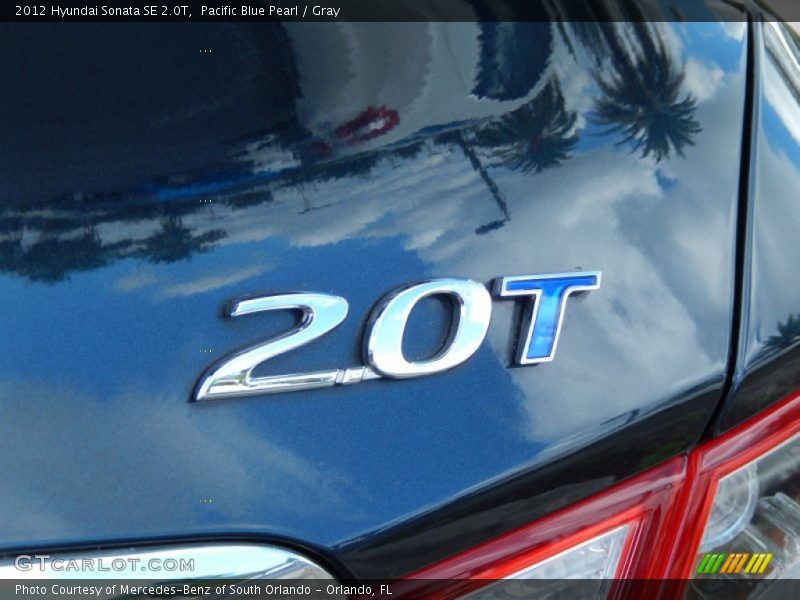 Pacific Blue Pearl / Gray 2012 Hyundai Sonata SE 2.0T