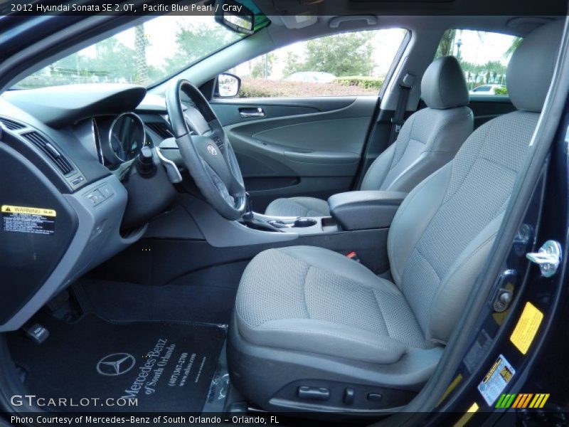 Pacific Blue Pearl / Gray 2012 Hyundai Sonata SE 2.0T