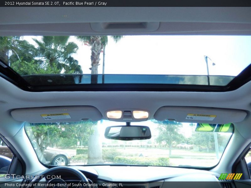 Pacific Blue Pearl / Gray 2012 Hyundai Sonata SE 2.0T