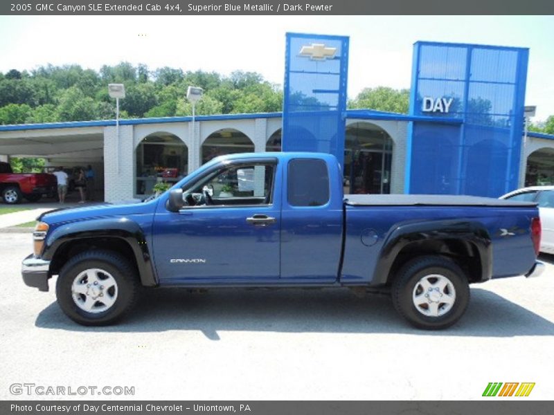 Superior Blue Metallic / Dark Pewter 2005 GMC Canyon SLE Extended Cab 4x4