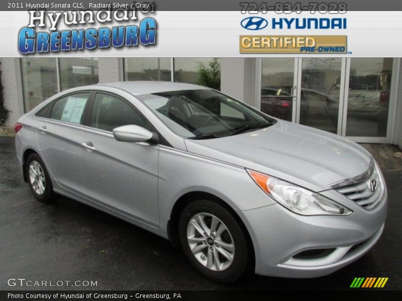 Radiant Silver / Gray 2011 Hyundai Sonata GLS
