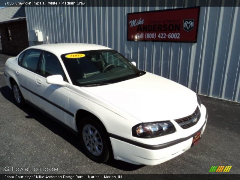 White / Medium Gray 2005 Chevrolet Impala