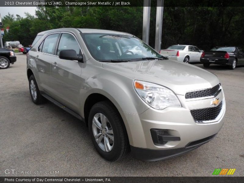 Champagne Silver Metallic / Jet Black 2013 Chevrolet Equinox LS AWD