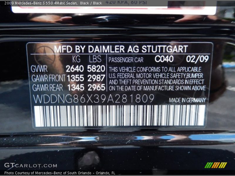 Black / Black 2009 Mercedes-Benz S 550 4Matic Sedan
