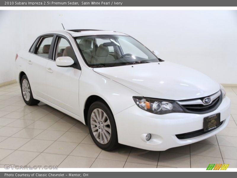 Satin White Pearl / Ivory 2010 Subaru Impreza 2.5i Premium Sedan