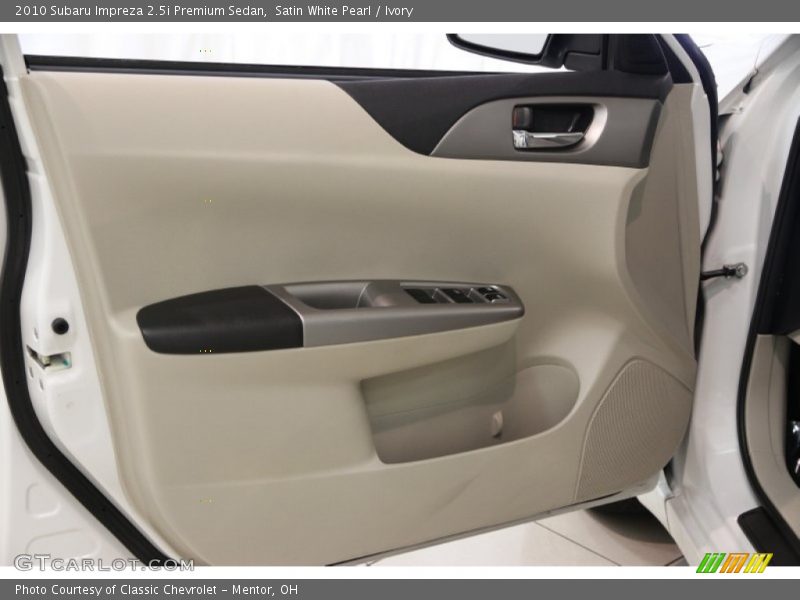Satin White Pearl / Ivory 2010 Subaru Impreza 2.5i Premium Sedan