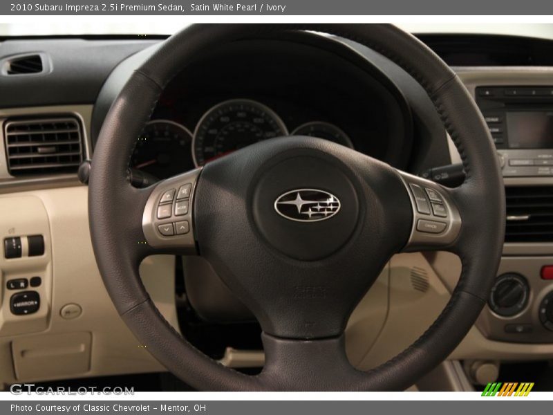 Satin White Pearl / Ivory 2010 Subaru Impreza 2.5i Premium Sedan