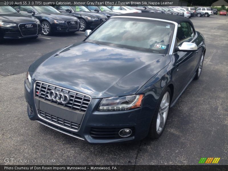 Meteor Gray Pearl Effect / Tuscan Brown Silk Nappa Leather 2010 Audi S5 3.0 TFSI quattro Cabriolet