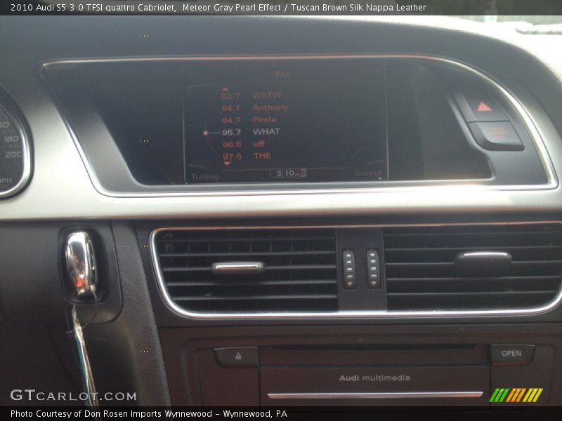 Meteor Gray Pearl Effect / Tuscan Brown Silk Nappa Leather 2010 Audi S5 3.0 TFSI quattro Cabriolet