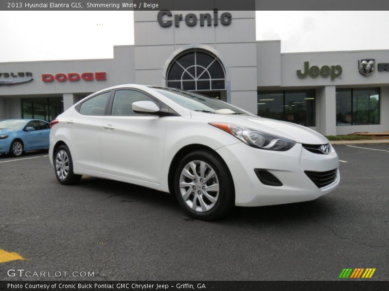 Shimmering White / Beige 2013 Hyundai Elantra GLS