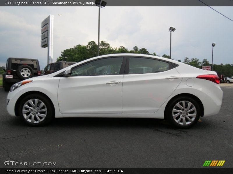Shimmering White / Beige 2013 Hyundai Elantra GLS
