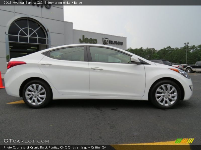 Shimmering White / Beige 2013 Hyundai Elantra GLS