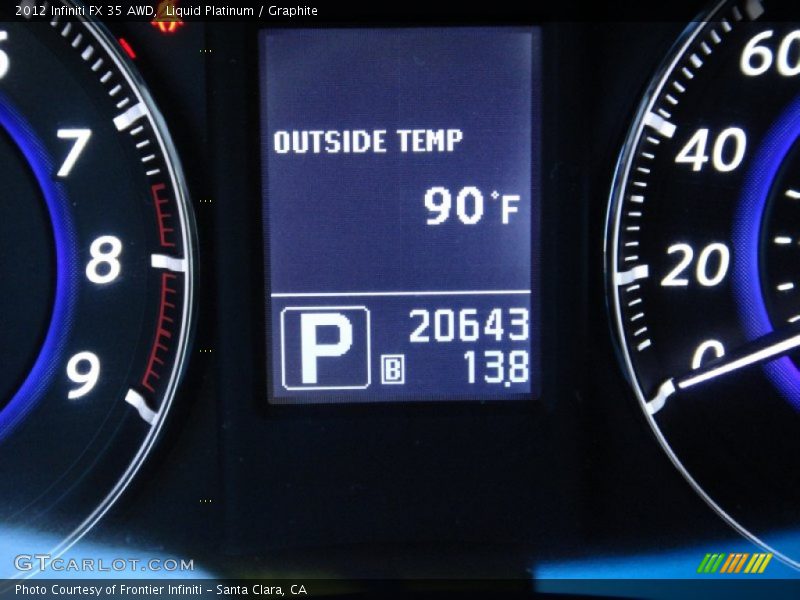 Liquid Platinum / Graphite 2012 Infiniti FX 35 AWD