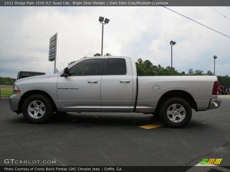 Bright Silver Metallic / Dark Slate Gray/Medium Graystone 2012 Dodge Ram 1500 SLT Quad Cab