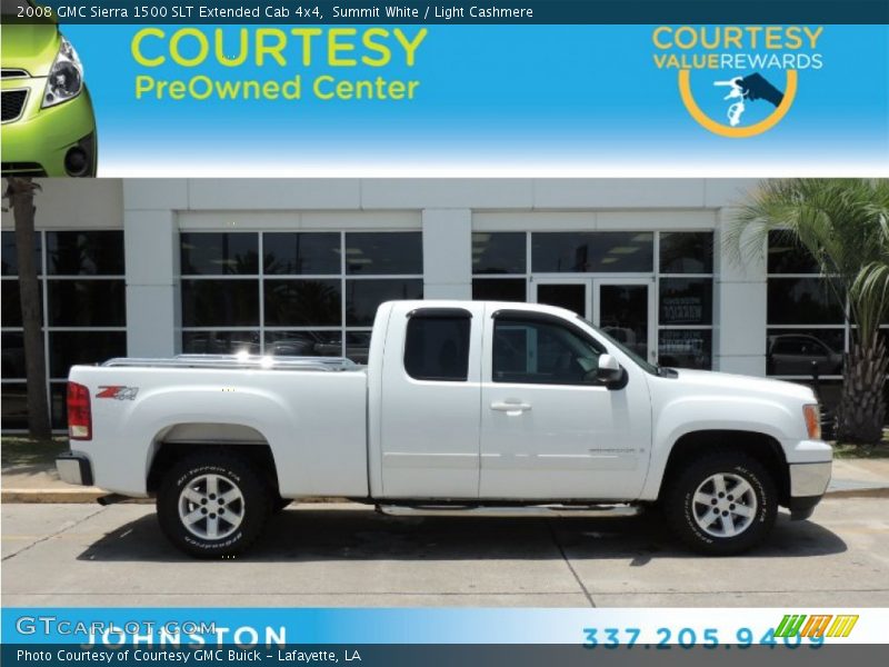 Summit White / Light Cashmere 2008 GMC Sierra 1500 SLT Extended Cab 4x4