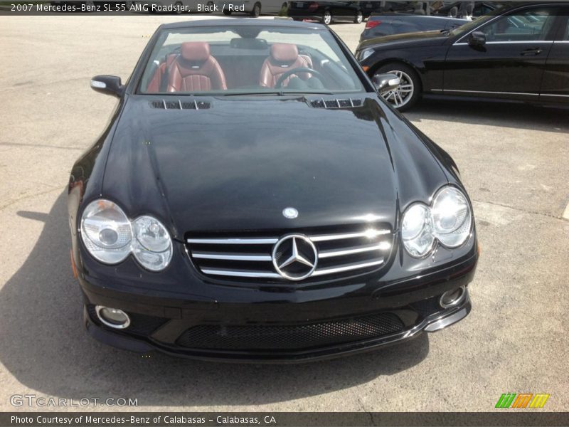 Black / Red 2007 Mercedes-Benz SL 55 AMG Roadster